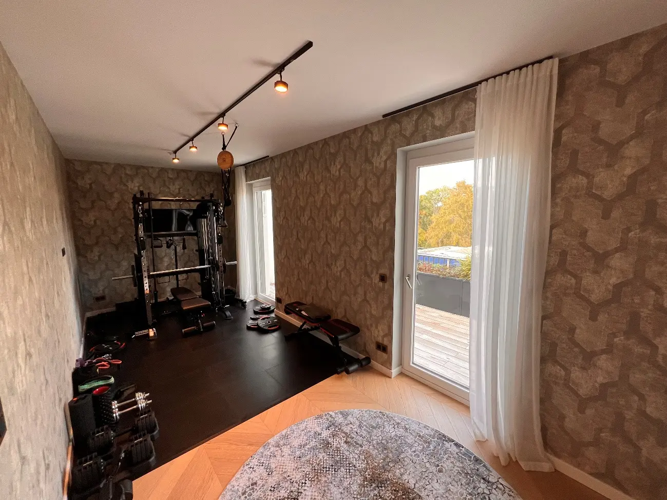 Privater Fitnessraum im Luxus Penthouse Leipzig