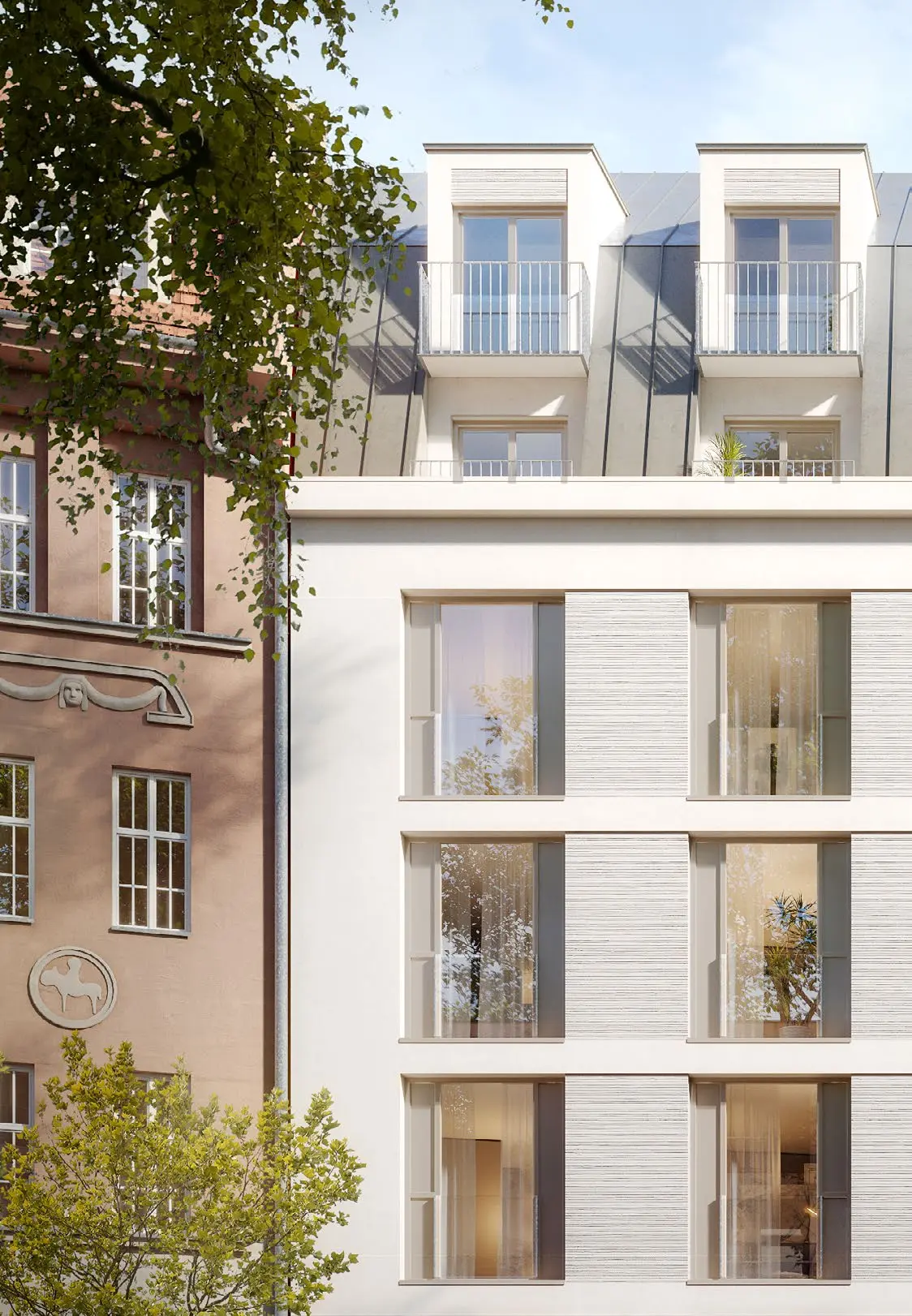 Fassadendetail Neubau Herloßsohnstraße Leipzig Gohlis Süd